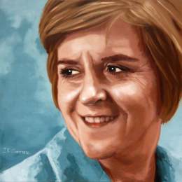 Nicola Sturgeon: Oil on Canvas, 90cm x 90cm